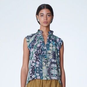 MARIA CHER KAPALA KEYLA TOP GREEN TEAL BLOUSE size small